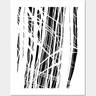 Abstract black and white light texture Posters and Art